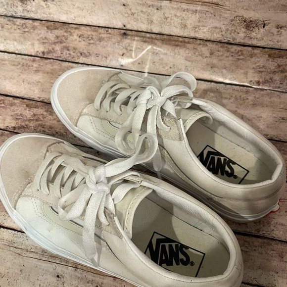 VANS Old Skool Cream & White Shoes Sz Women’s 7 or Men’s 5.5 - Picture 6 of 8